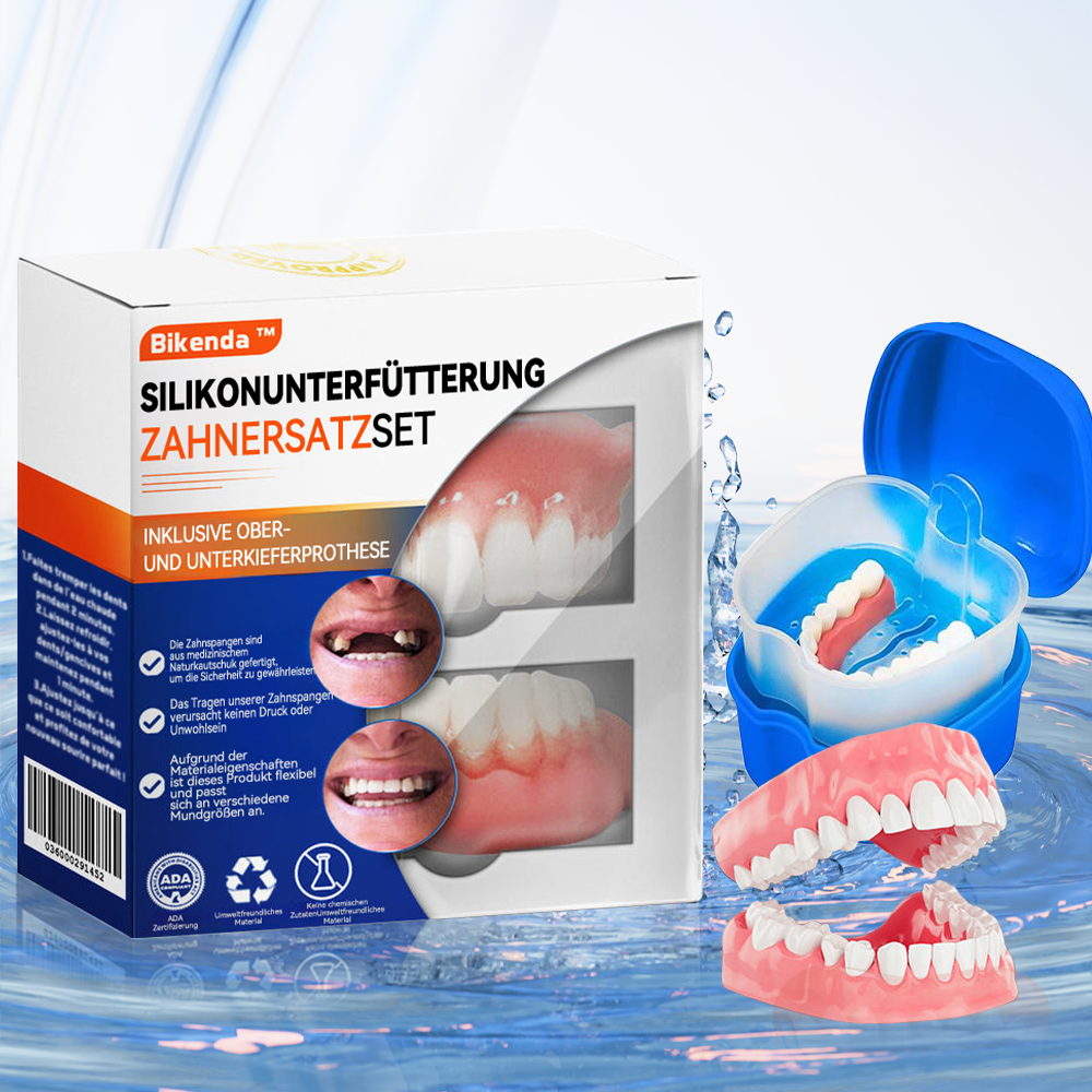 Bikenda™ Silikon-Zahnprothesen-Reline-set 🎁(👩🔬Empfohlen von Ärzten der Deutschen Zahnärztekammer (DGZMK))