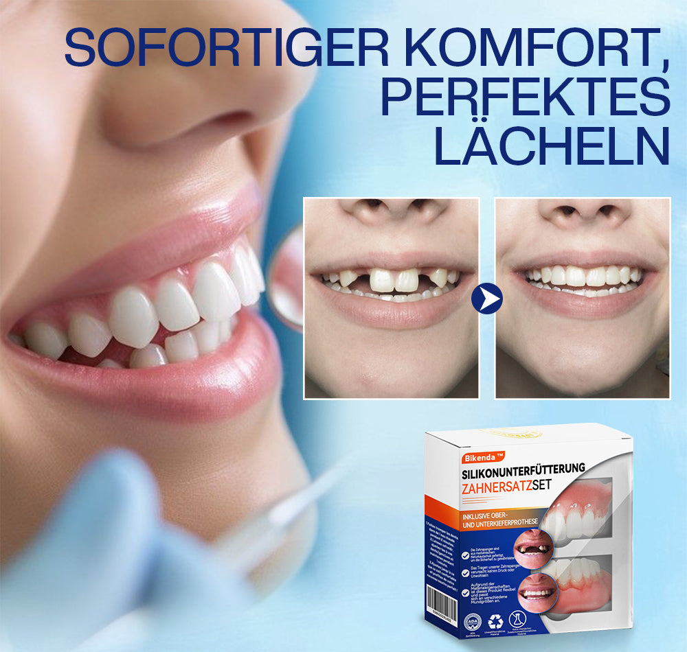 Bikenda™ Silikon-Zahnprothesen-Reline-set 🎁(👩🔬Empfohlen von Ärzten der Deutschen Zahnärztekammer (DGZMK))