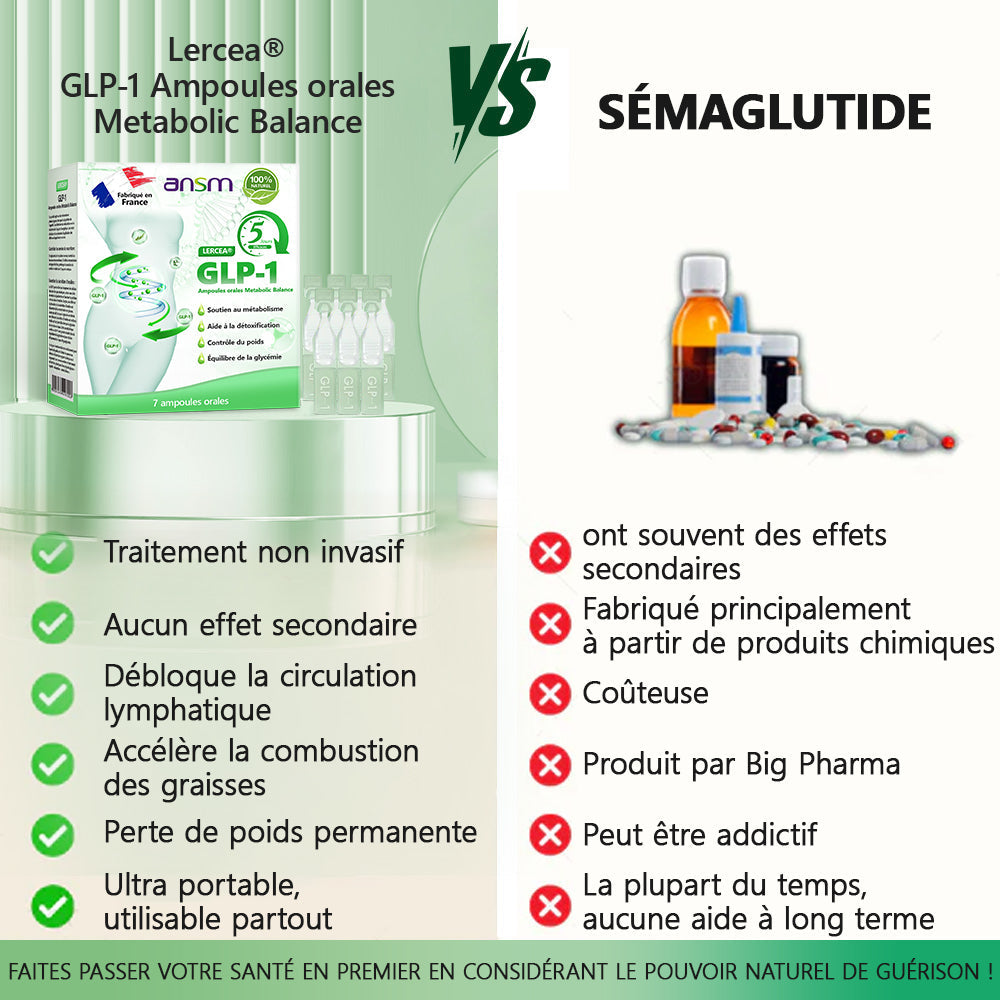 𝐋𝐄𝑹𝑪𝐄𝐀® Ampoules Orales Équilibre Métabolique GLP-1👨⚕️ Obésité, maladies cardiovasculaires, diabète, apnée du sommeil, troubles articulaires et autres affections💎