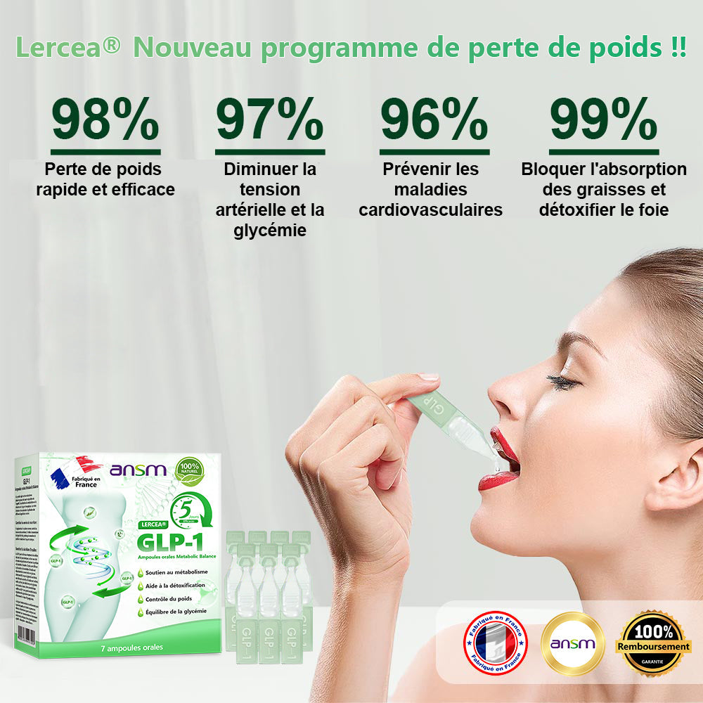 𝐋𝐄𝑹𝑪𝐄𝐀® Ampoules Orales Équilibre Métabolique GLP-1👨⚕️ Obésité, maladies cardiovasculaires, diabète, apnée du sommeil, troubles articulaires et autres affections💎