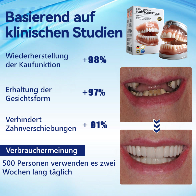 𝐇𝐄𝐀𝐓𝐖𝐎𝐋𝐅®👨⚕️Fortgeschrittenes maßgeschneidertes Vollprothesenset 👨⚕️zertifiziert und entwickelt in Zusammenarbeit mit der Deutschen Gesellschaft für Zahn-Mund- und Kieferheilkunde (DGZMK)