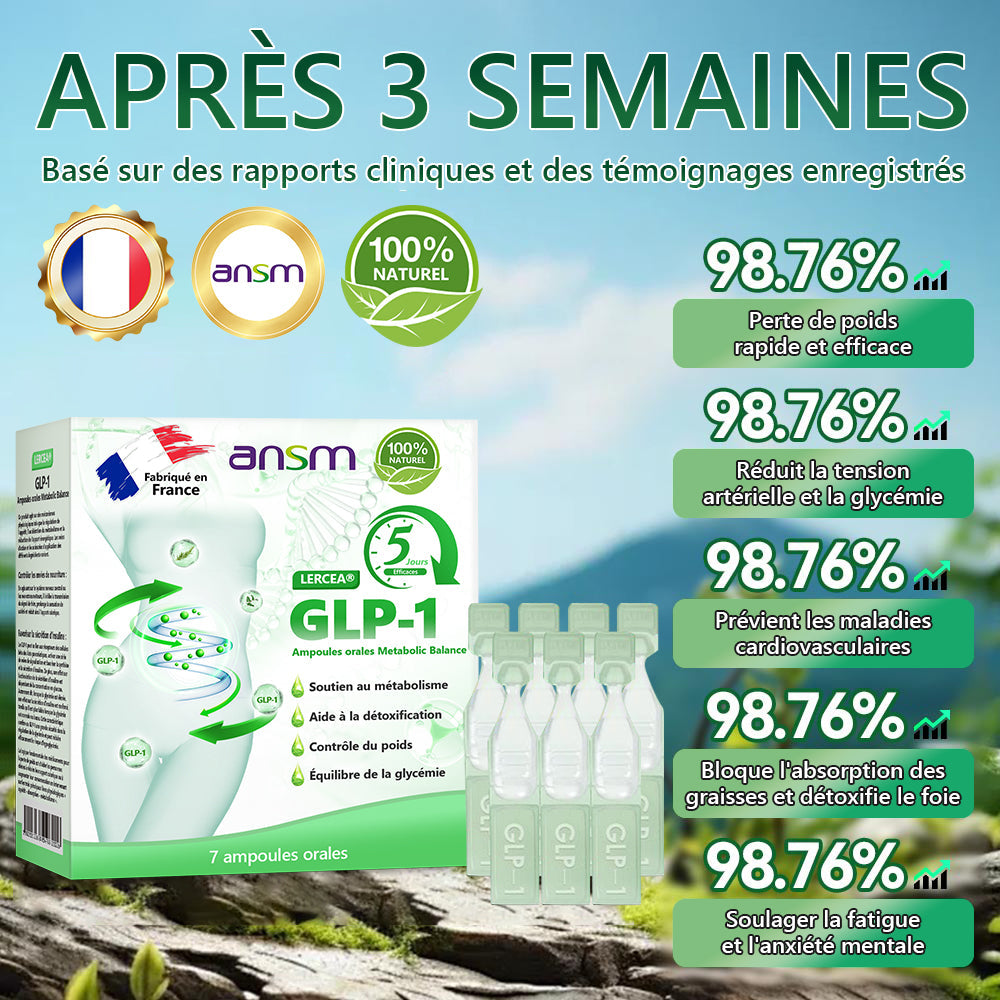 𝐋𝐄𝑹𝑪𝐄𝐀® Ampoules Orales Équilibre Métabolique GLP-1👨⚕️ Obésité, maladies cardiovasculaires, diabète, apnée du sommeil, troubles articulaires et autres affections💎