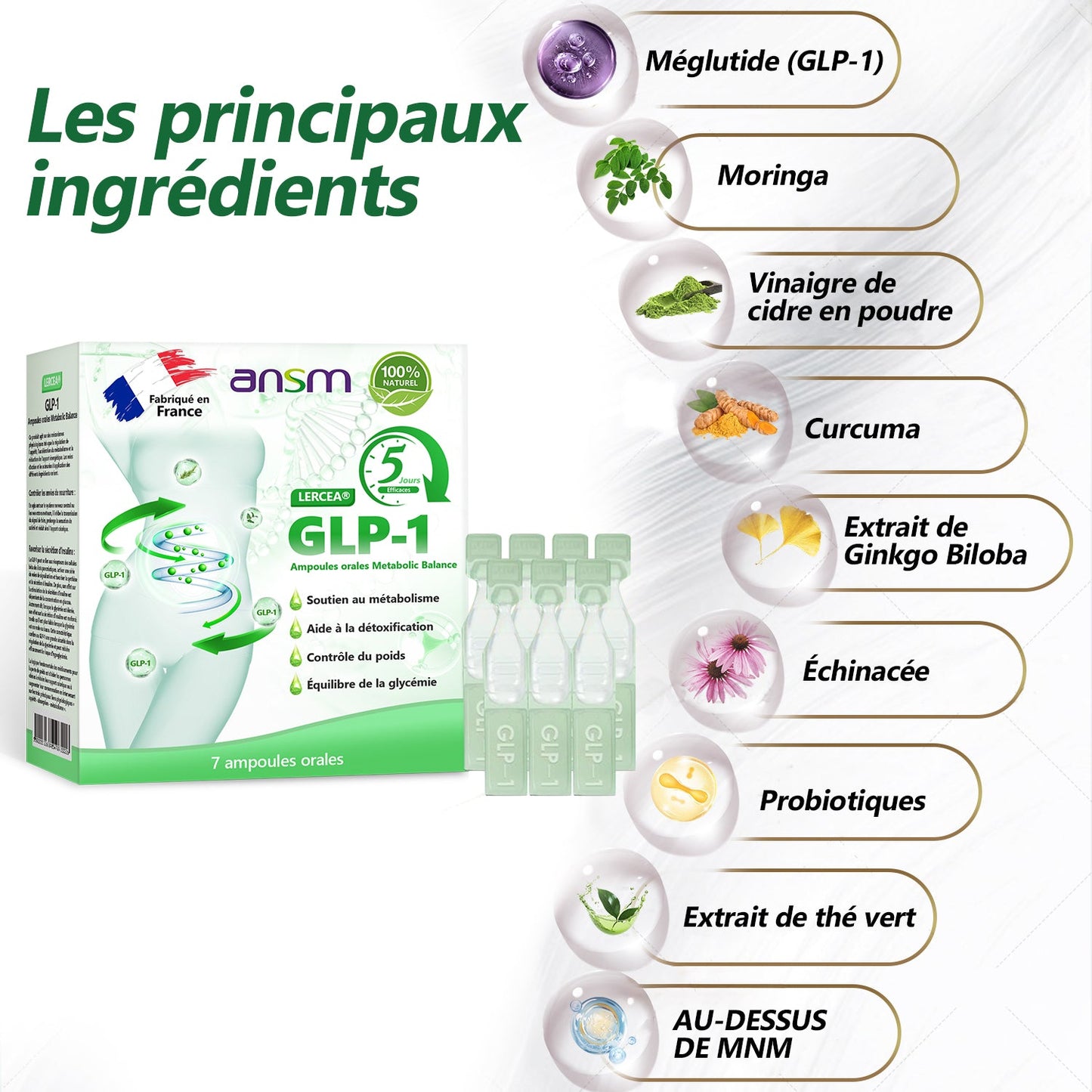 𝐋𝐄𝑹𝑪𝐄𝐀® Ampoules Orales Équilibre Métabolique GLP-1👨⚕️ Obésité, maladies cardiovasculaires, diabète, apnée du sommeil, troubles articulaires et autres affections💎