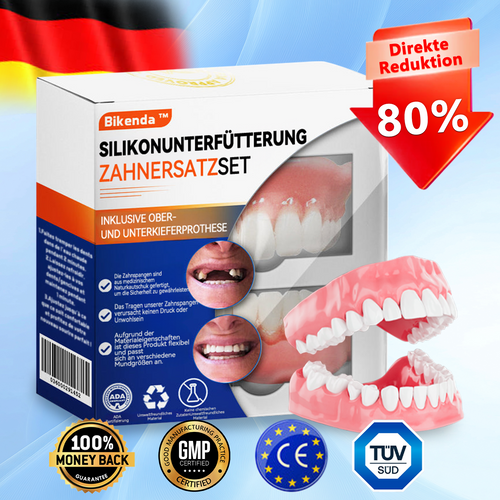 Bikenda™ Silikon-Zahnprothesen-Reline-set 🎁(👩🔬Empfohlen von Ärzten der Deutschen Zahnärztekammer (DGZMK))