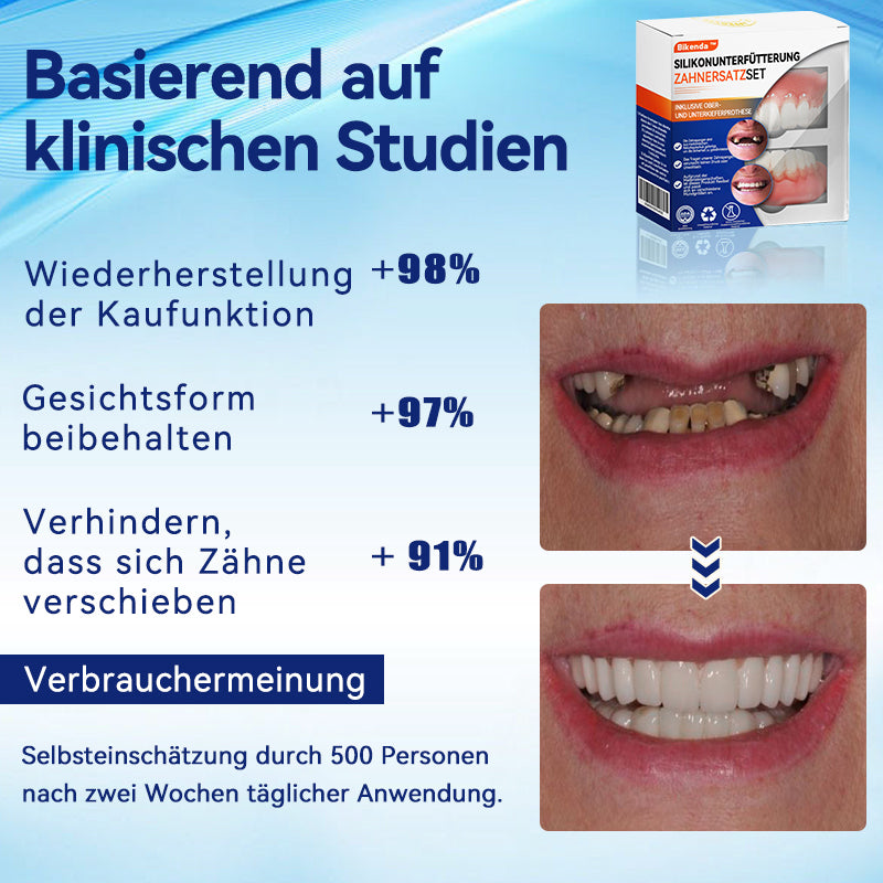 Bikenda™ Silikon-Zahnprothesen-Reline-set 🎁(👩🔬Empfohlen von Ärzten der Deutschen Zahnärztekammer (DGZMK))