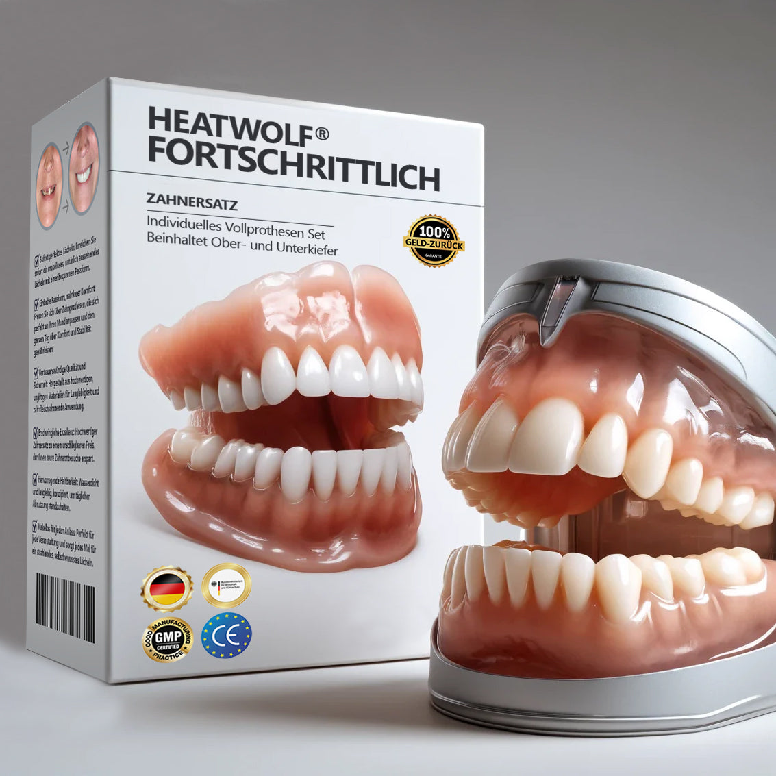 𝐇𝐄𝐀𝐓𝐖𝐎𝐋𝐅®🦷Fortgeschrittenes maßgeschneidertes Vollprothesenset🦷 zertifiziert und entwickelt in Zusammenarbeit mit der Deutschen Gesellschaft für Zahn-Mund- und Kieferheilkunde (DGZMK)